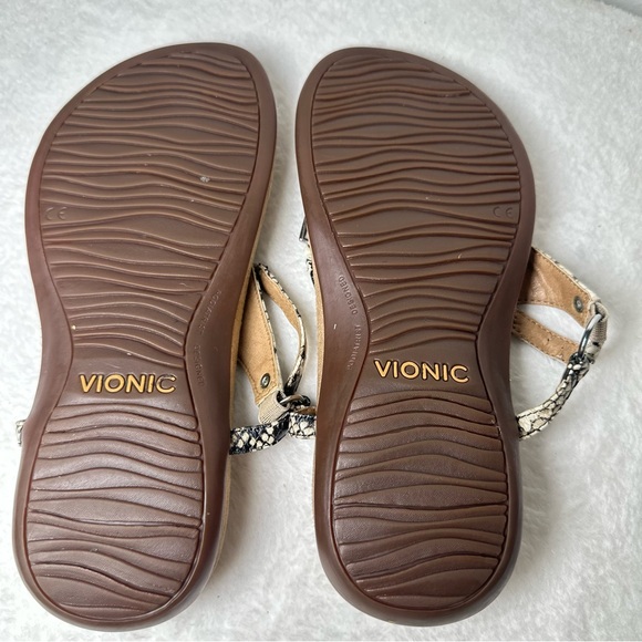 Vionic Kirra Snakeskin Sandals - Black and Cream Orthotic Comfortable Size 7 - Picture 8 of 14